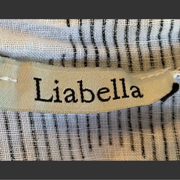 LIABELLA BLACK/WHITE LINEN HOODED ZIP FRONT TOP. WOMEN’S SIZE XXL - Picture 7 of 7